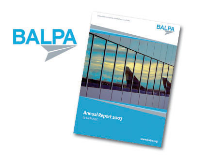 Corporate identity and reports produced for Balpa. Designed by The Design Mill