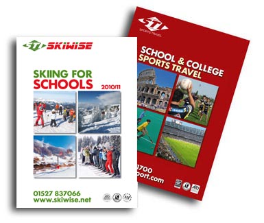 Sports Travel International (STI) brochures and promotional material. Designed by The Design Mill